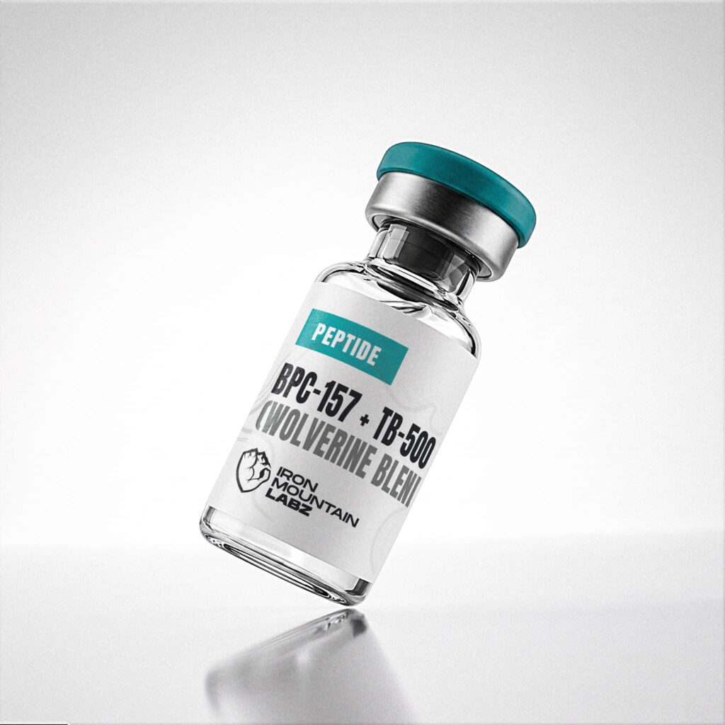 BPC-157 + Thymosin Beta-4 research peptide vial mockup