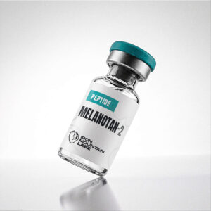 Melanotan II research peptide vial mockup